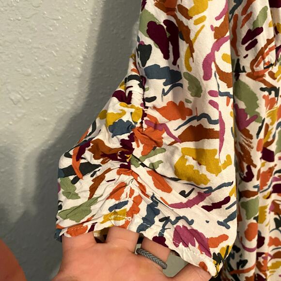 Beach Lunch Lounge Womens Large Dress Wrap Summer Tie Long Abstract Boho - Picture 3 of 13